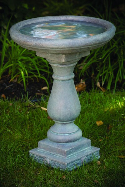 One Piece Embossed Bird Bath 24" H